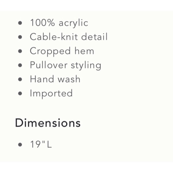 Anthropologie RAGA Kelyn Cropped Cable-Knit Sweater Pullover Ivory NWT SZ L - Picture 16 of 16